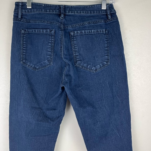 Ann Taylor LOFT Womens Curvy Kick Crop Jeans Dark Blue Wash Mid Rise Size 27/4 - Picture 6 of 10